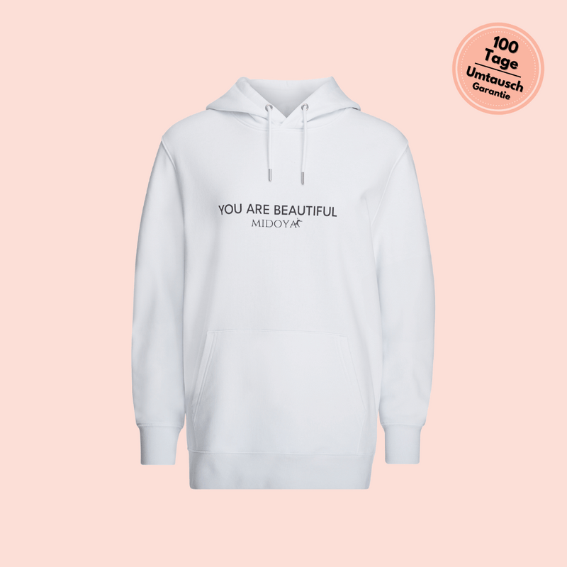 MIDOYA Casual™ - Wohlfühl Hoodie mit YAB-Schriftzug (weiß)